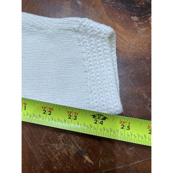 Vtg Lands' End Cotton Floral Embroidered Cardigan Sz S Ivory Classic Cottage - Picture 9 of 12